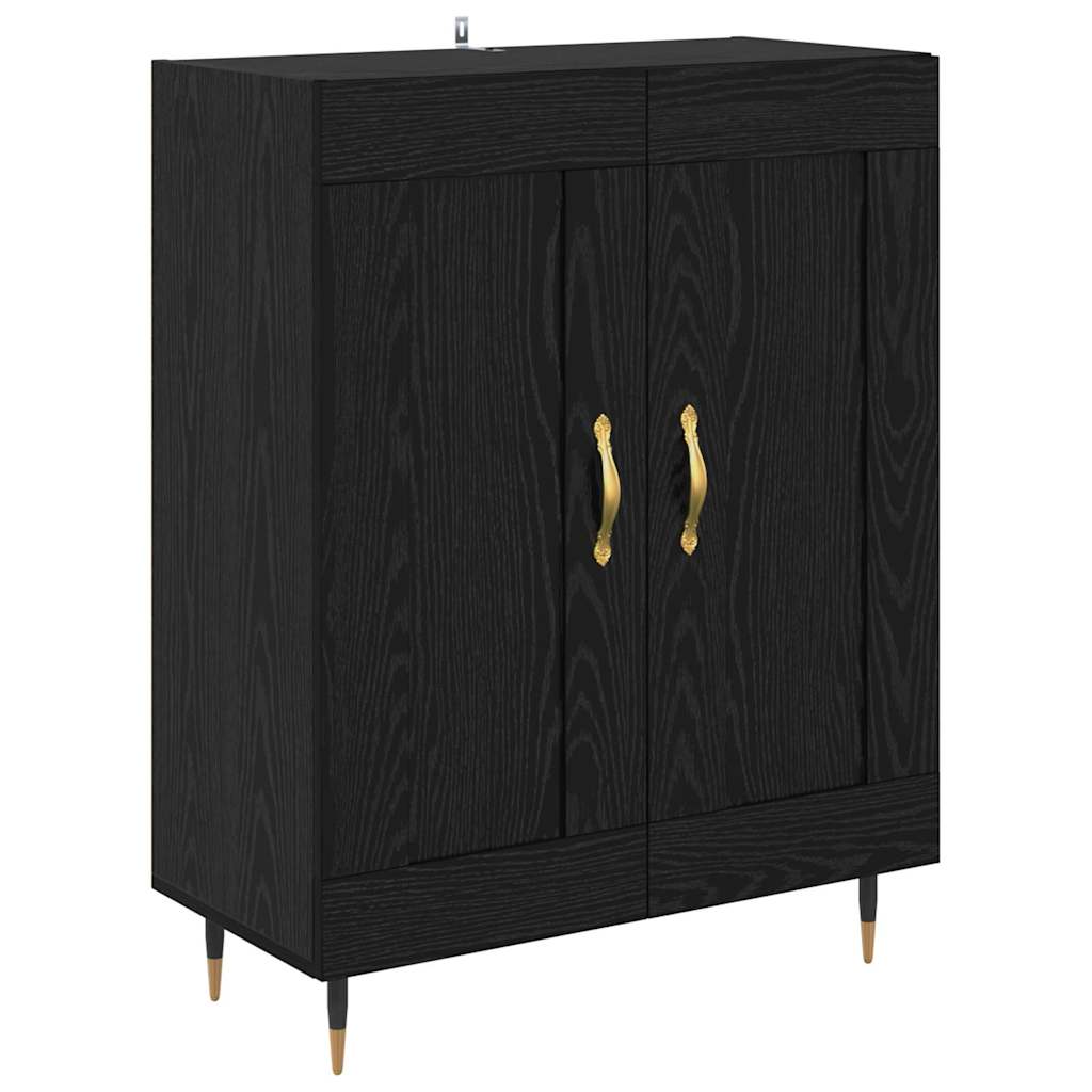 Credenza Rovere Nero 69,5 x 34 x 180 cm Legno multistrato