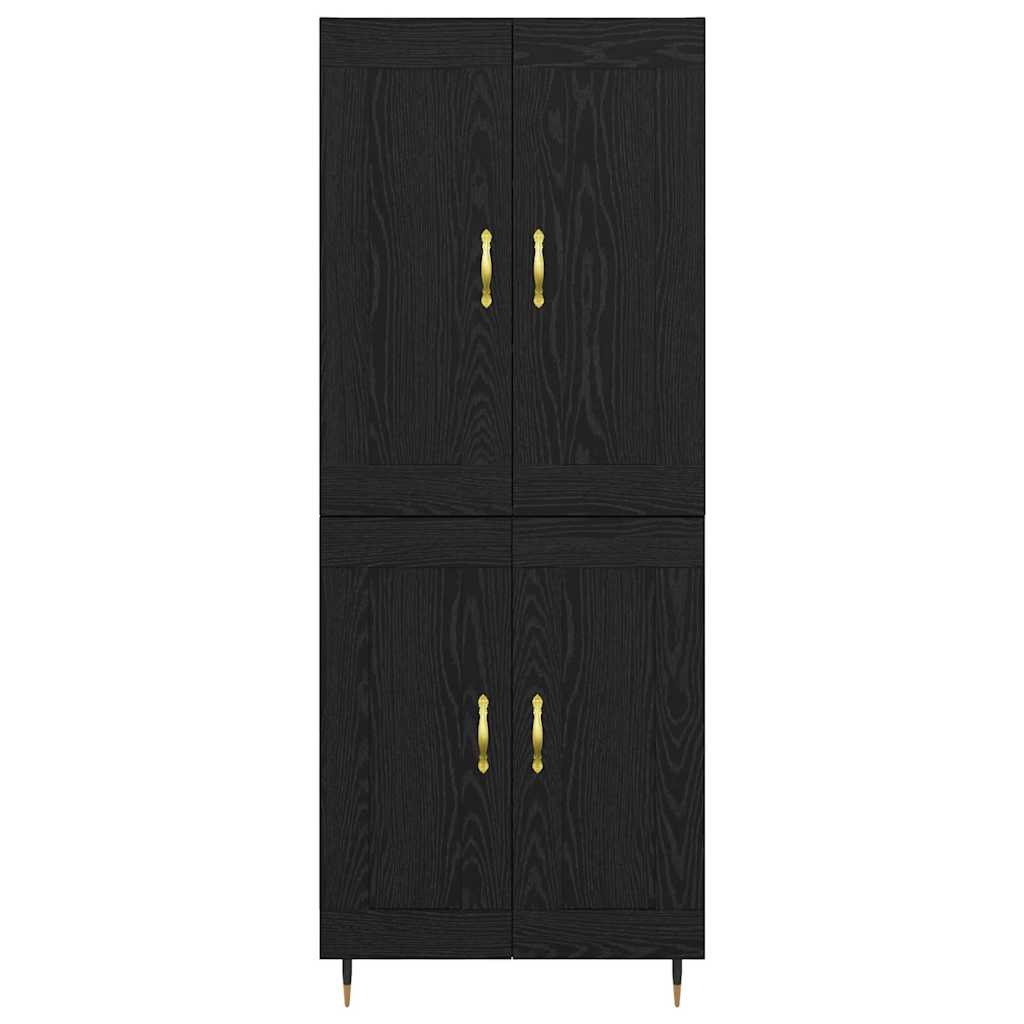 Credenza Rovere Nero 69,5 x 34 x 180 cm Legno multistrato