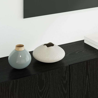 Unità TV da Parete 5 pcs Rovere Nero Legno multistrato