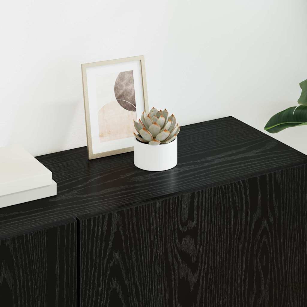 Set di Mobiletto da TV a Parete 5 pcs Rovere nero