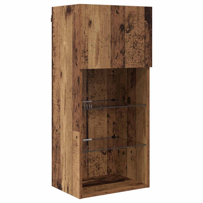 Unità per TV a Muro 6 pcs Rovere Nero Legno multistrato