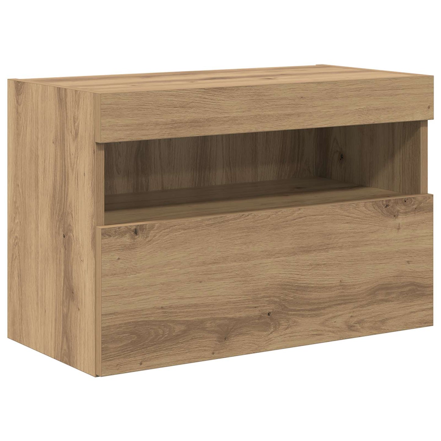 Set Mobile TV a Muro con Luci LED 7 pcs rovere artigianale