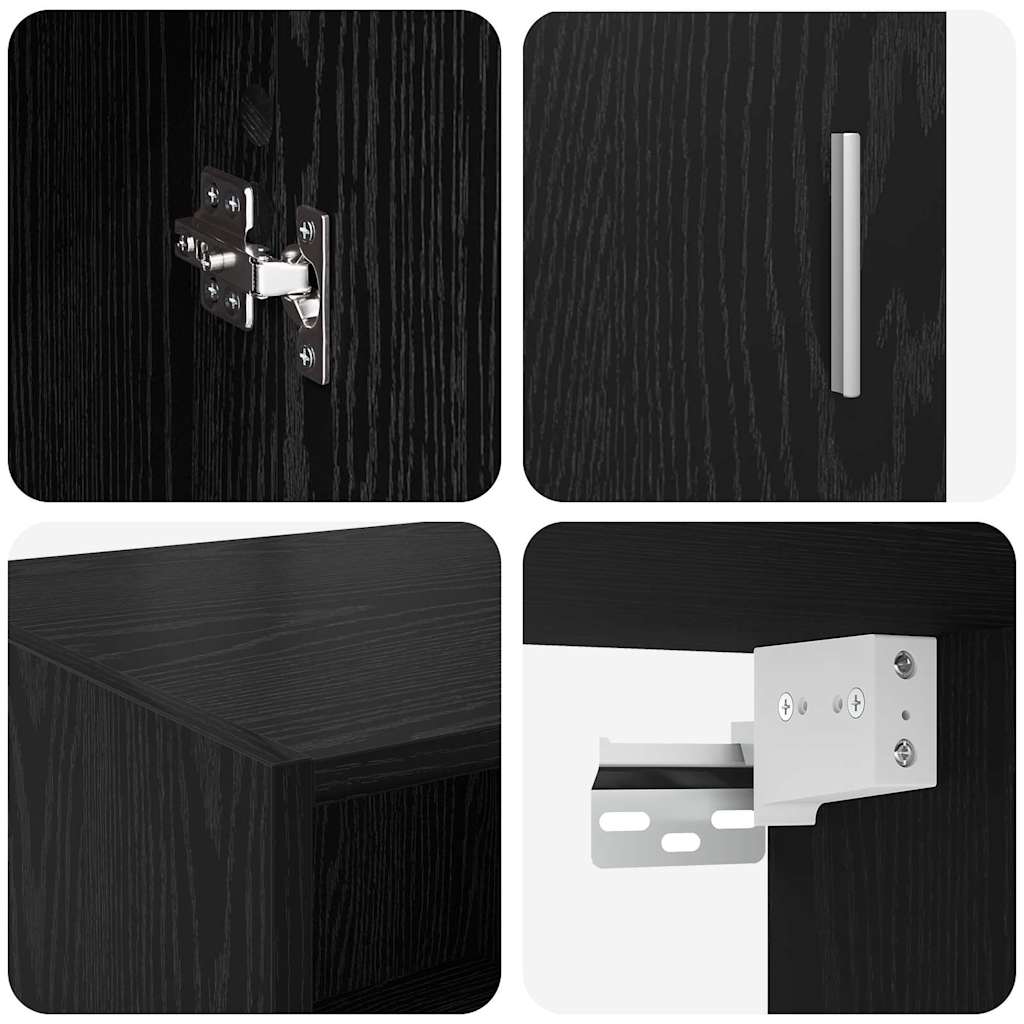 Armadio Rovere Nero 80 x 42,5 x 225 cm Legno multistrato