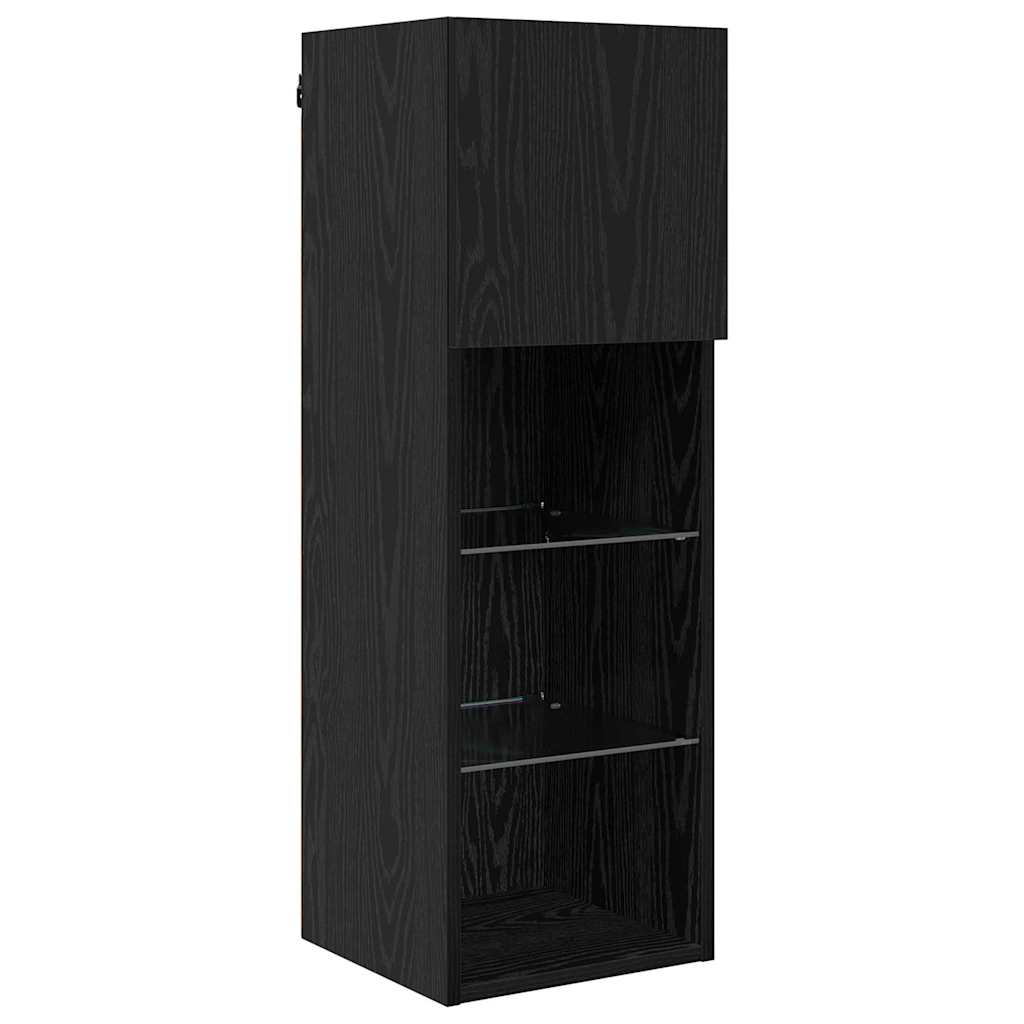 Unità per TV a Muro 5 pcs Rovere Nero Legno multistrato
