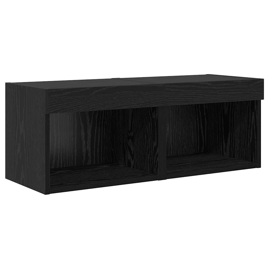 Unità per TV a Muro 5 pcs Rovere Nero Legno multistrato