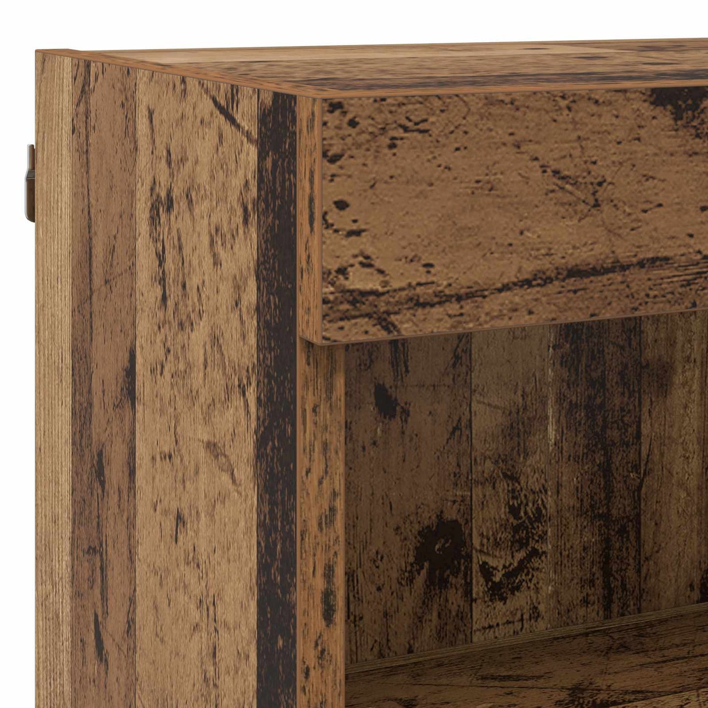 Mobile TV con luci a strisce a LED 8 pcs Legno vecchio Vetro