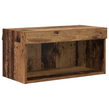 Mobile TV con luci a strisce a LED 8 pcs Legno vecchio Vetro