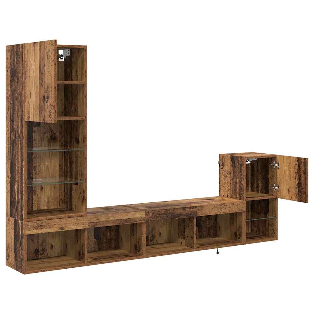 Unità per TV a Muro Legno vecchio Legno multistrato