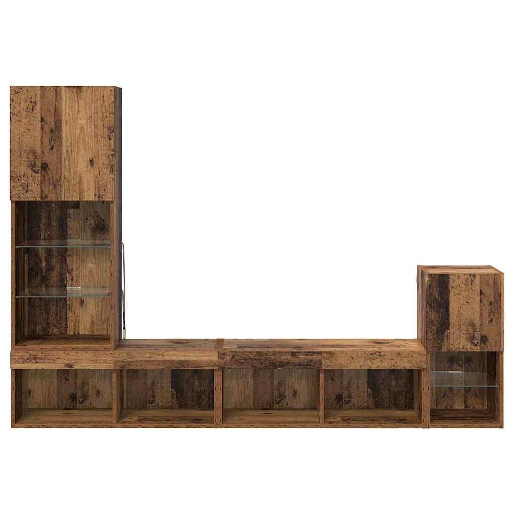 Unità per TV a Muro Legno vecchio Legno multistrato