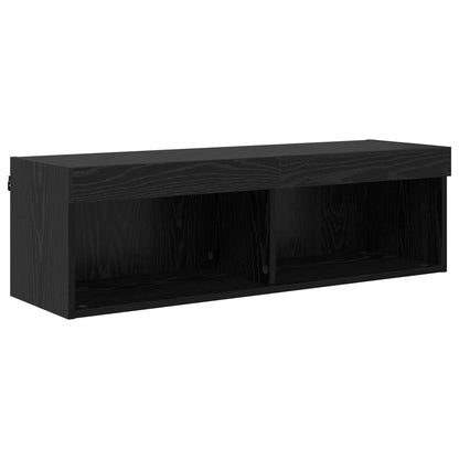 Unità a muro per TV con LED 6 pcs Rovere Nero Legno multistrato - homemem39