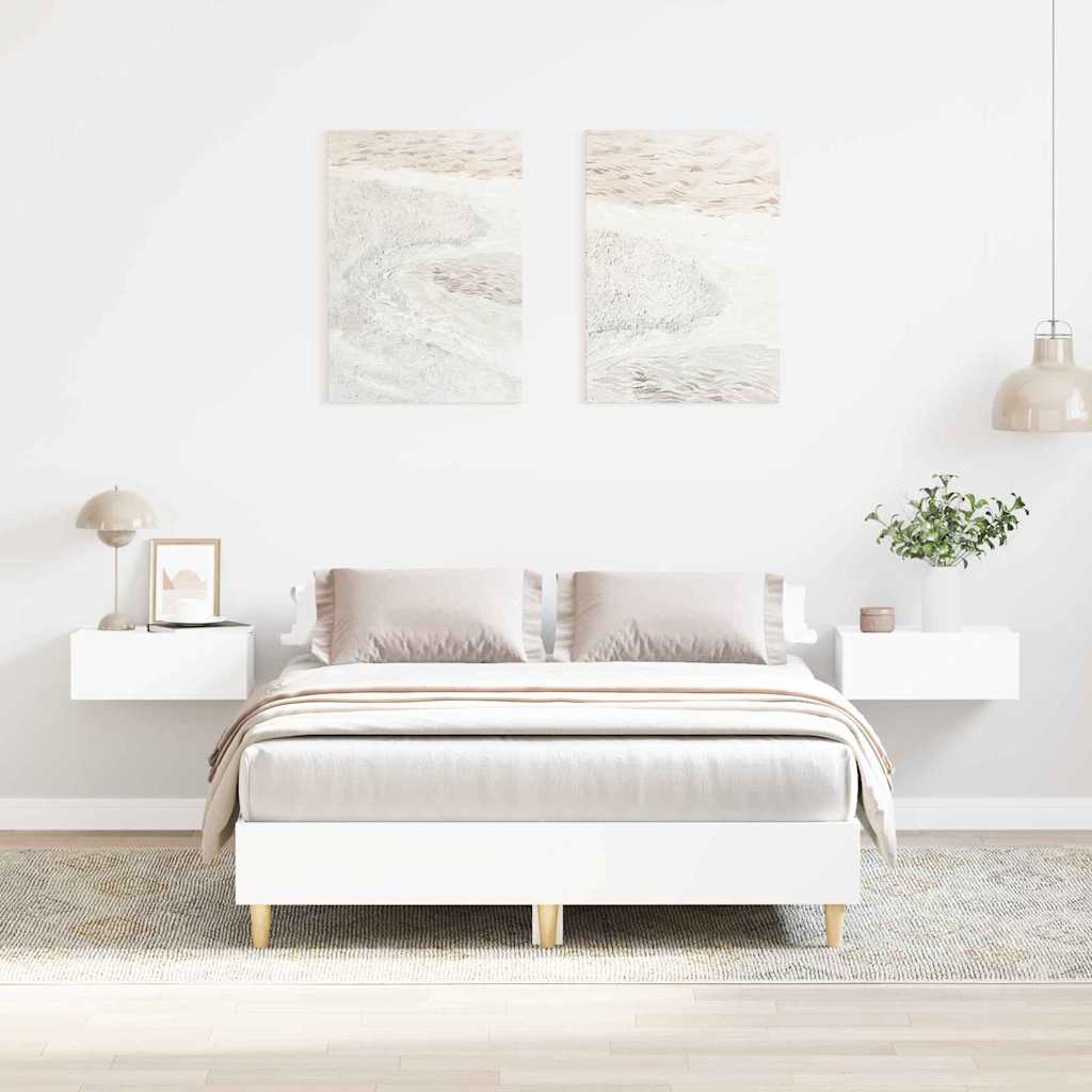 Struttura del letto Bianco 137 x 190 cm Legno ingegnerizzato
