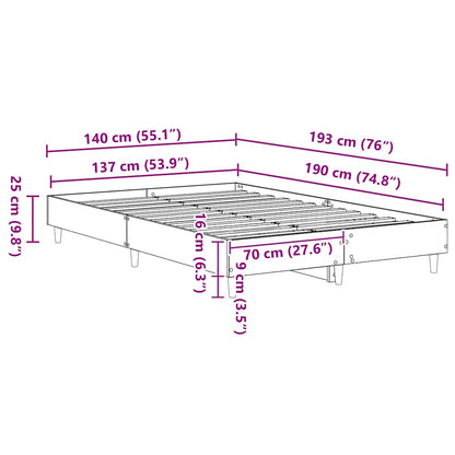 Struttura del letto Bianco 137 x 190 cm Legno ingegnerizzato