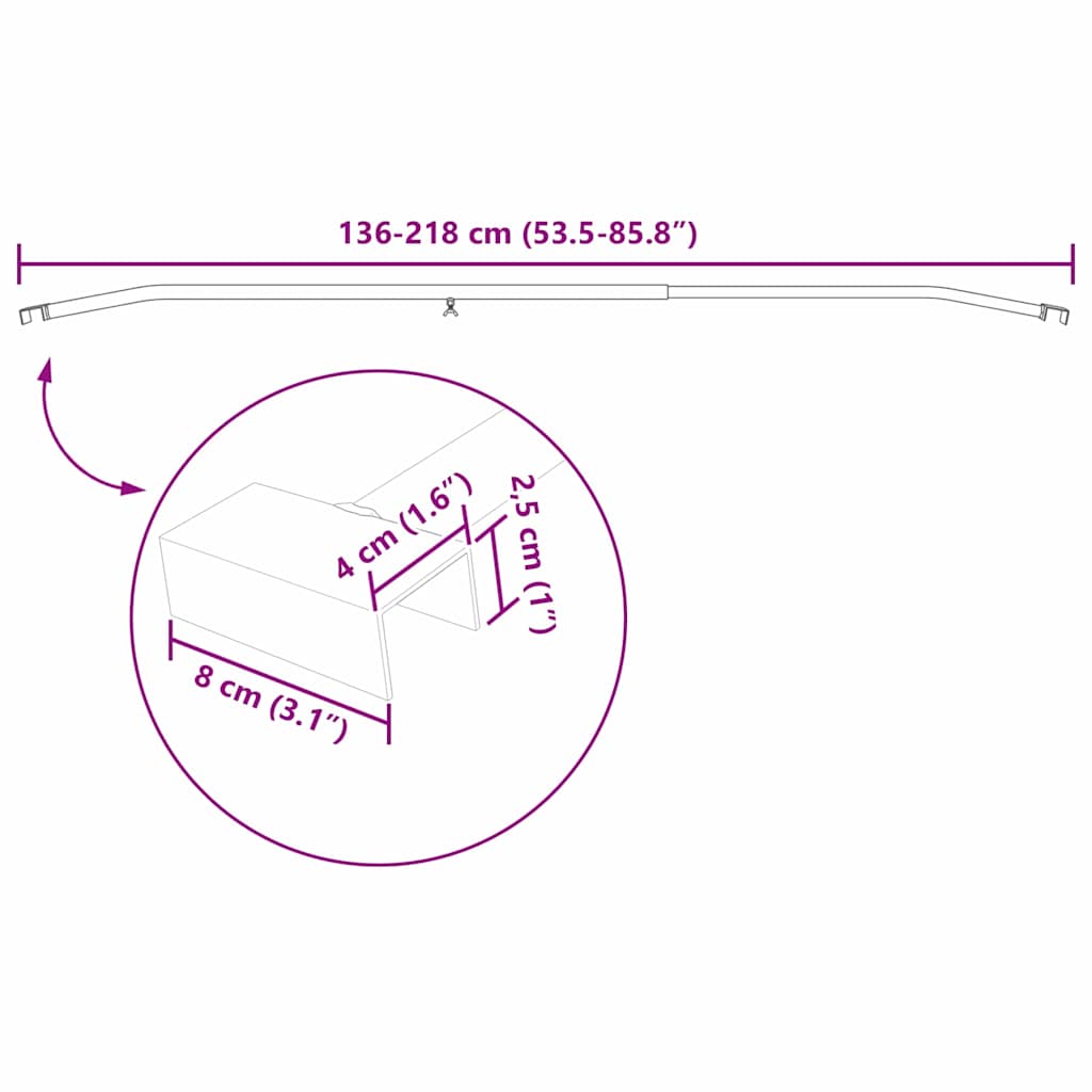 Supporto per teloni per rimorchi 4 pz Argento 136-218 cm | homemem39