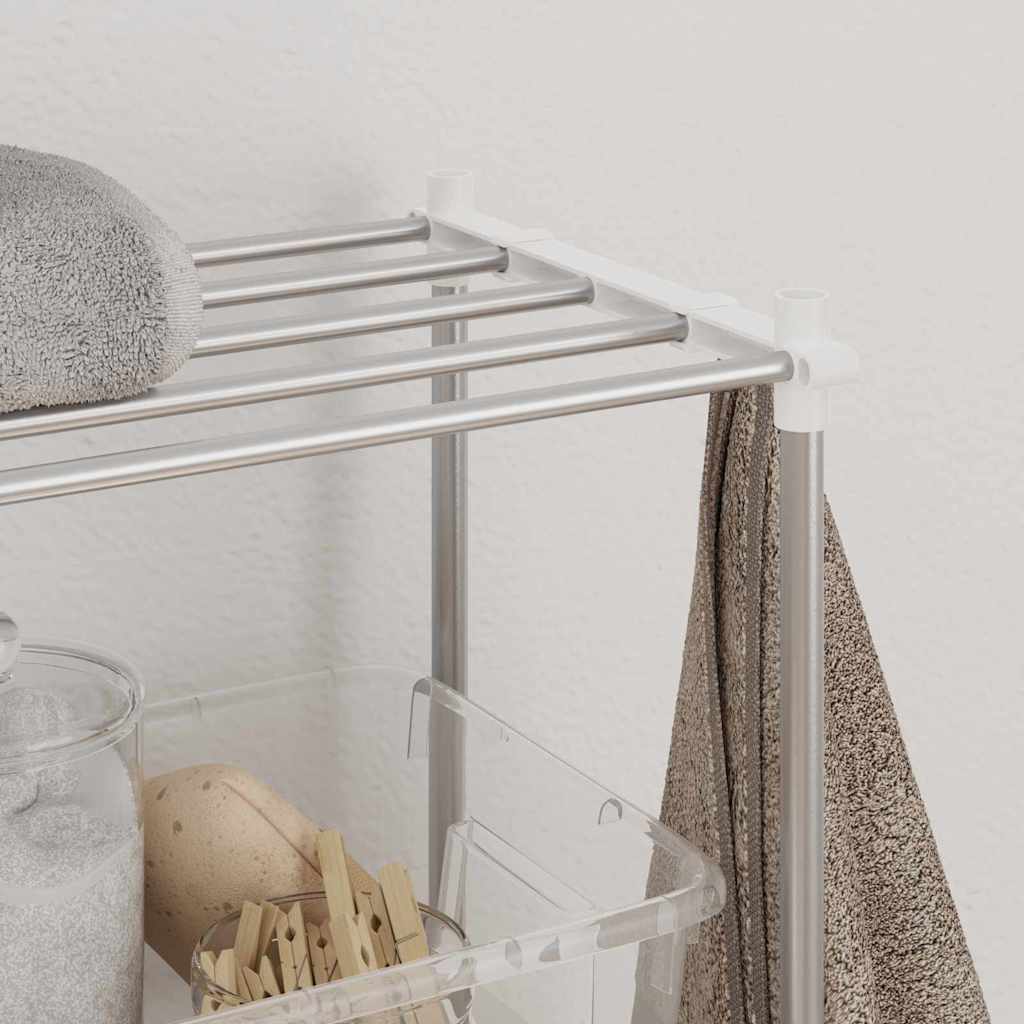 Mensola per lavatrice Bianco 63 x 27 x 136 cm Alluminio