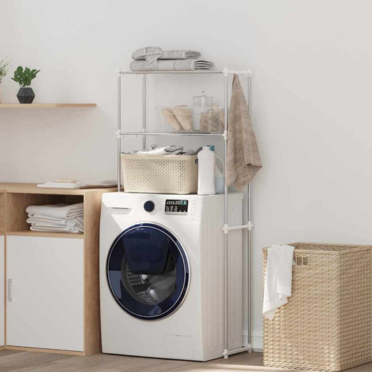 Mensola per lavatrice Bianco 63 x 27 x 136 cm Alluminio