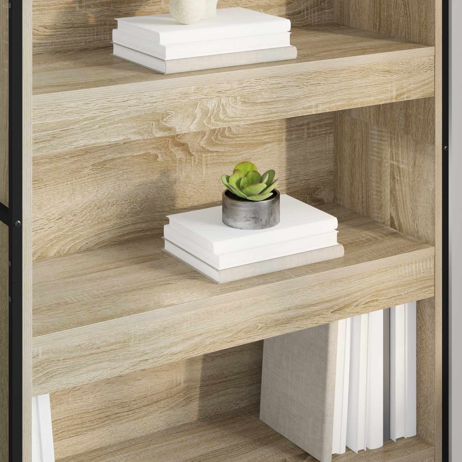 Armadio per Libri 80 x 30 x 155 cm Legno multistrato Sonoma | homemem39