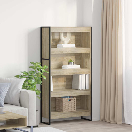 Armadio per Libri 80 x 30 x 155 cm Legno multistrato Sonoma | homemem39