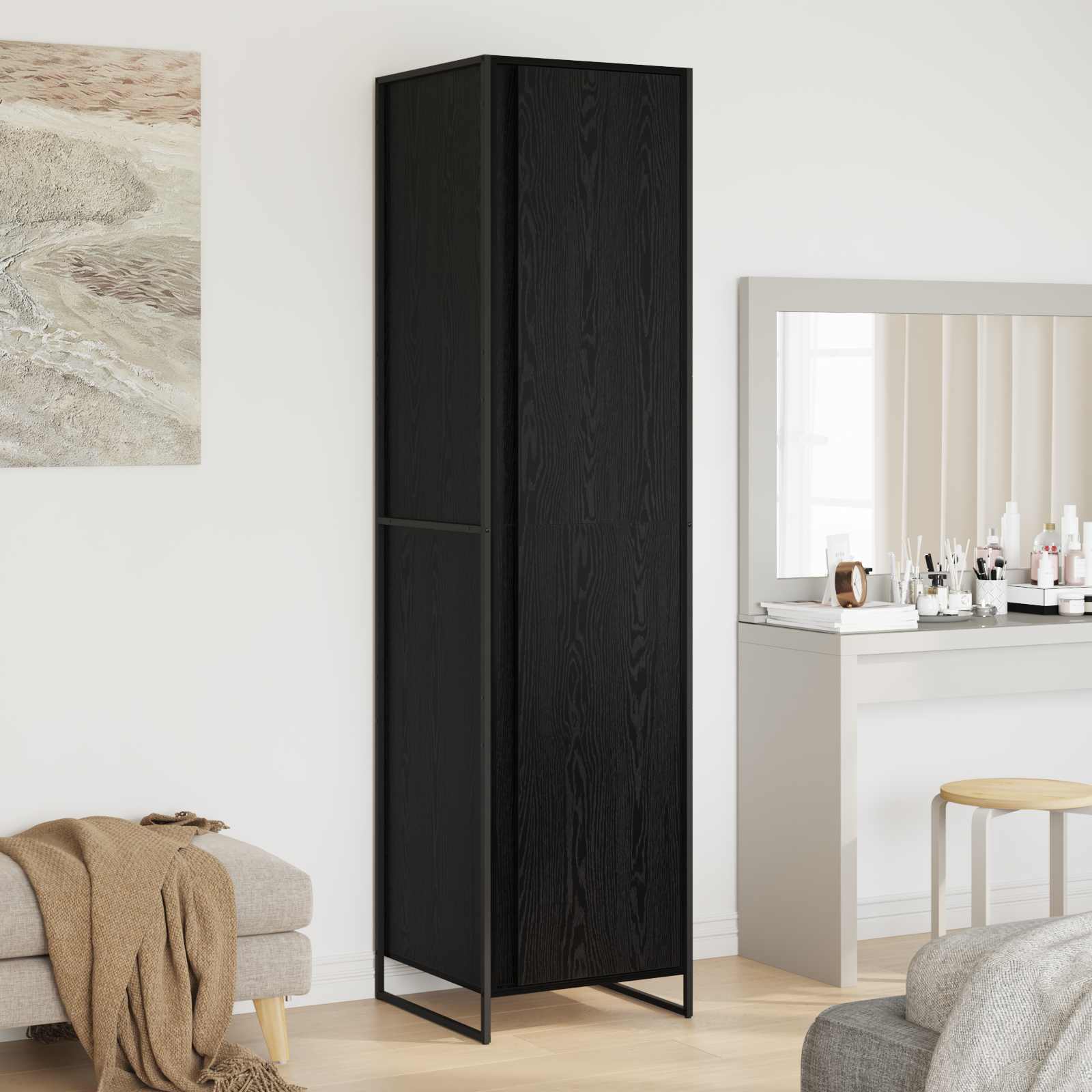 Armadio Rovere Nero 50 x 50 x 200 cm Legno multistrato | homemem39