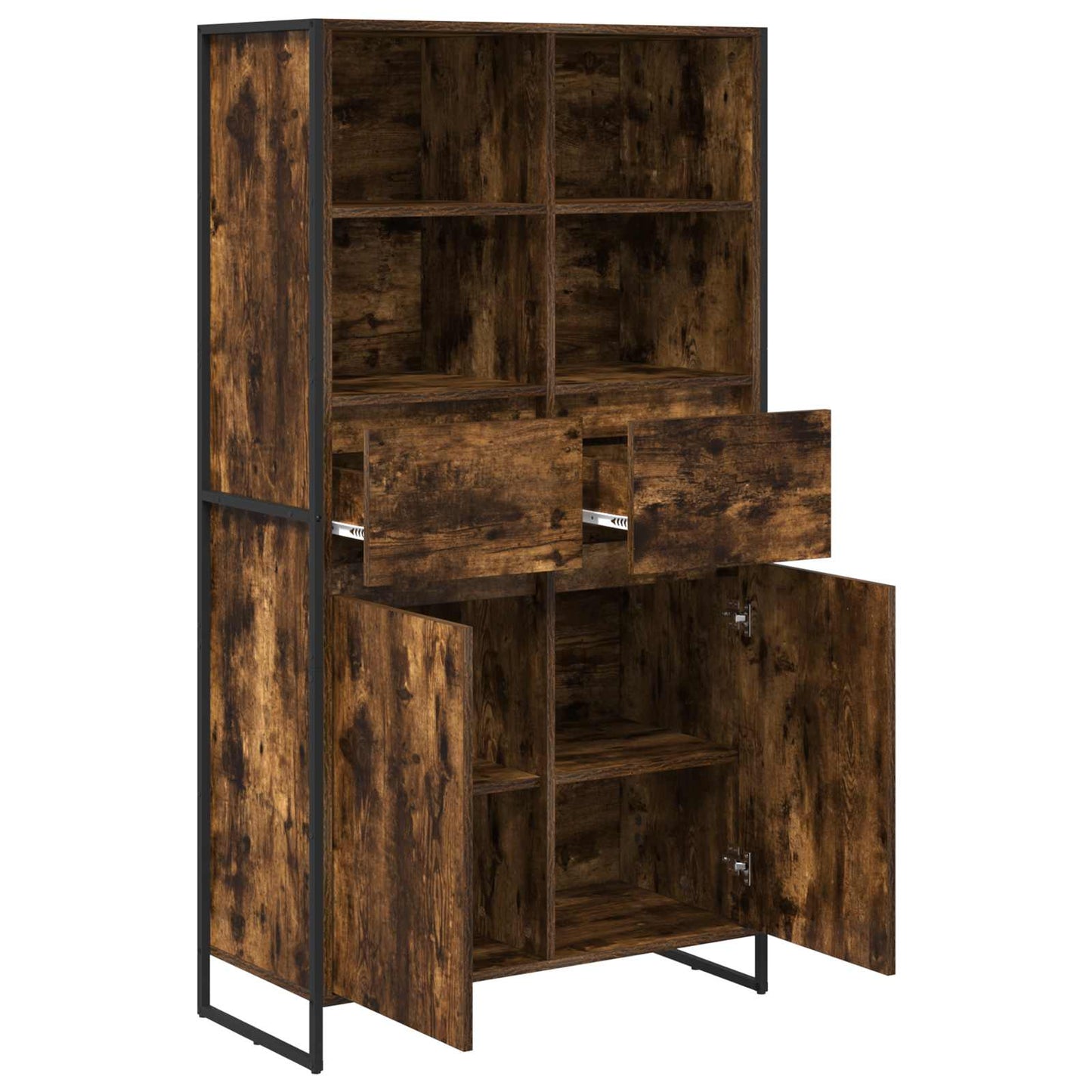 Credenza con cassetto 2 pcs Quercia Fumosa 81 x 36 x 150.5 cm