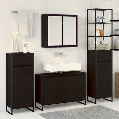 Set di mobili per il bagno Rovere Nero Legno multistrato | homemem39