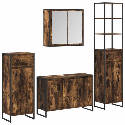 Set di mobili per il bagno Rovere fumé Legno multistrato | homemem39