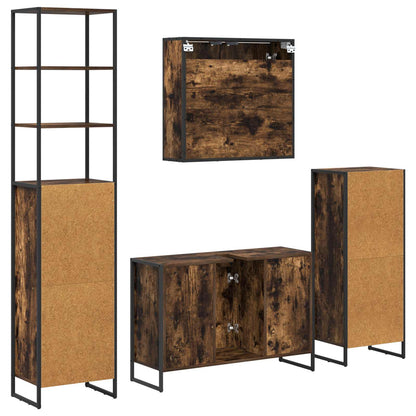 Set di mobili per il bagno Rovere fumé Legno multistrato | homemem39