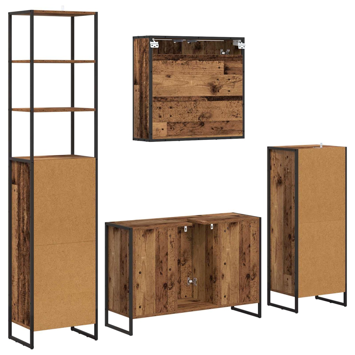 Set di mobili per il bagno Legno vecchio Legno multistrato | homemem39