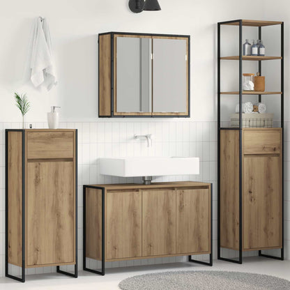 Set di mobili per il bagno Rovere artigianale Legno multistrato | homemem39