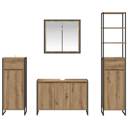 Set di mobili per il bagno Rovere artigianale Legno multistrato | homemem39