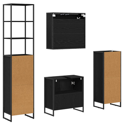 Set di mobili per il bagno Rovere Nero Legno multistrato | homemem39