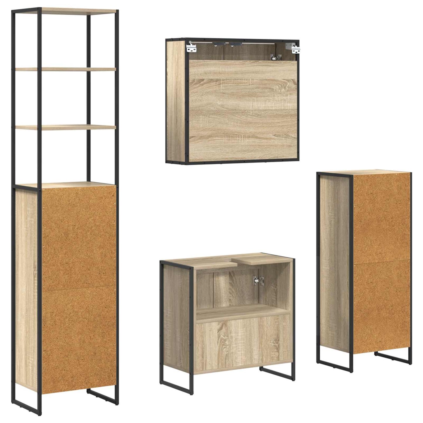 Set di mobili per il bagno Rovere Sonoma Legno multistrato | homemem39
