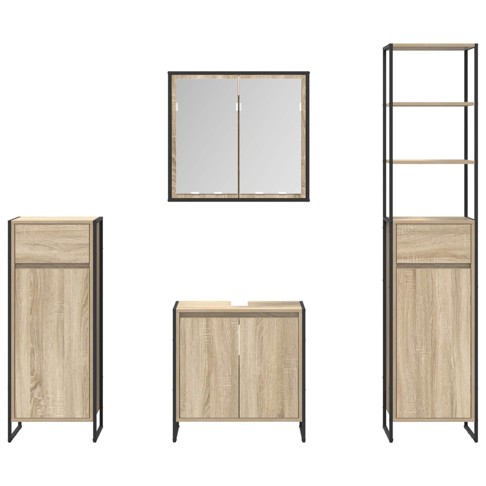 Set di mobili per il bagno Rovere Sonoma Legno multistrato | homemem39