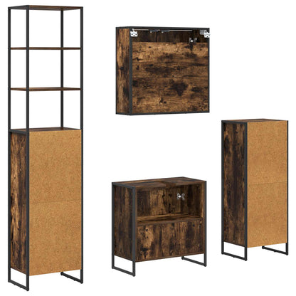 Set di mobili per il bagno 4 pz Rovere fumé