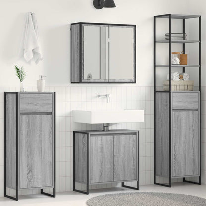Set di mobili per il bagno Grigio Sonoma Legno multistrato | homemem39