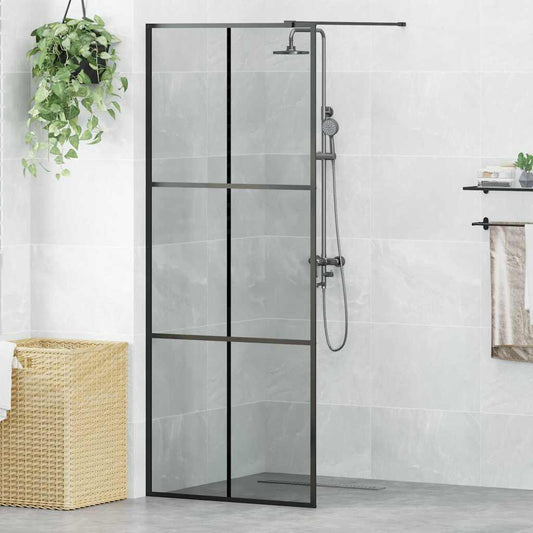 Parete Doccia Walk-in Nero 80 x 195 cm vetro temperato - homemem39
