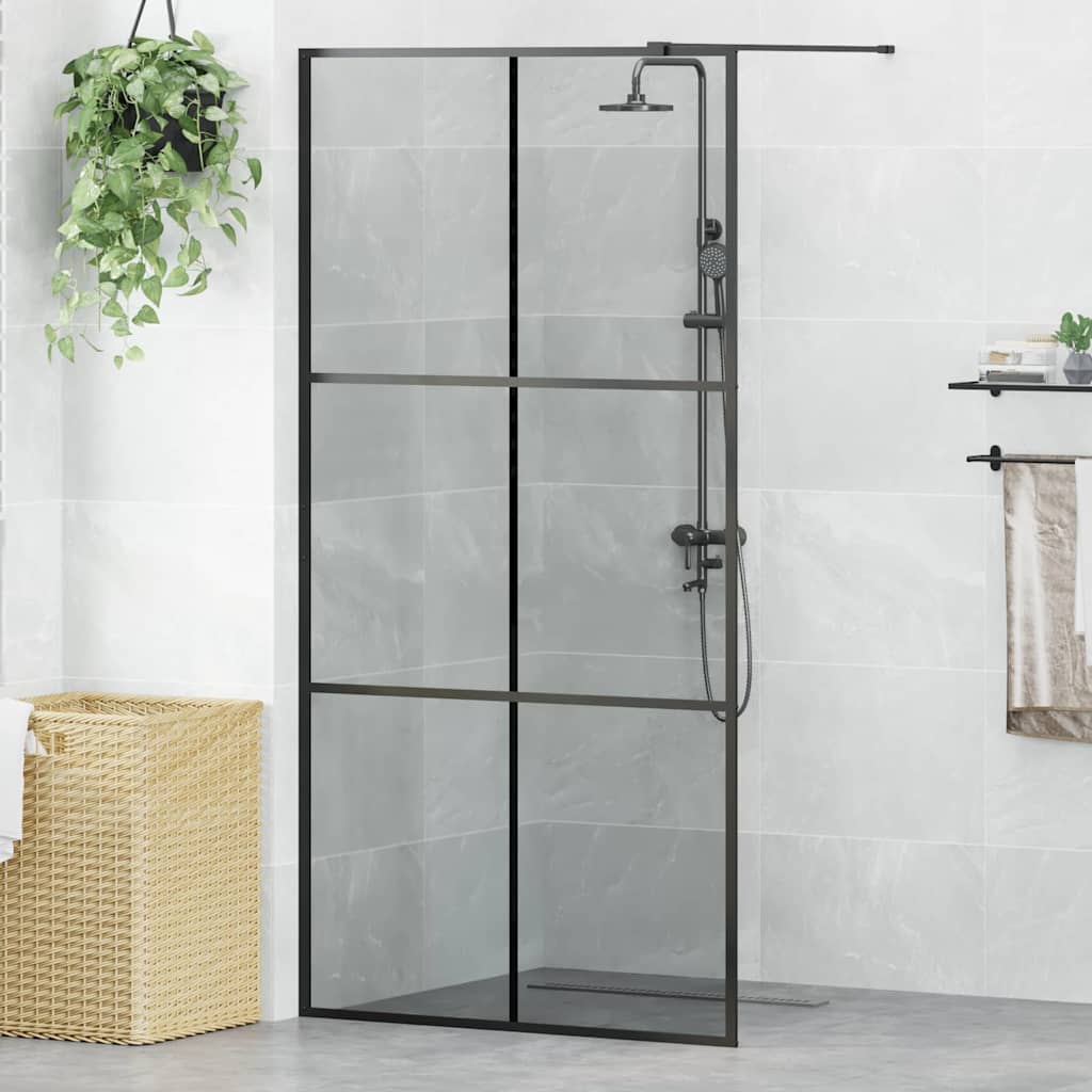 Parete Doccia Walk-in Nero 100 x 195 cm vetro temperato - homemem39