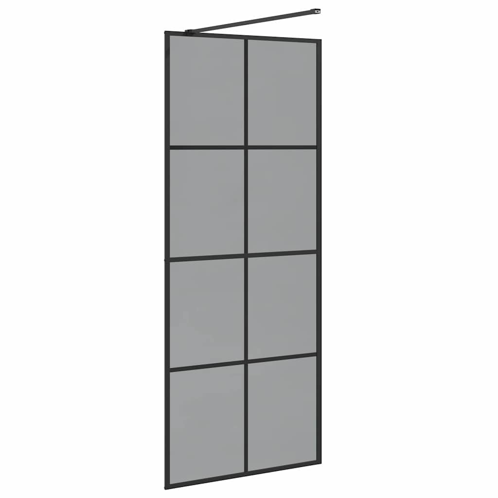 Parete Doccia Walk-in Nero 80 x 195 cm vetro temperato - homemem39