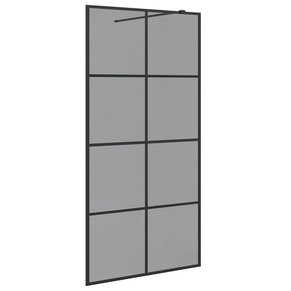 Parete Doccia Walk-in Nero 100 x 195 cm vetro temperato - homemem39