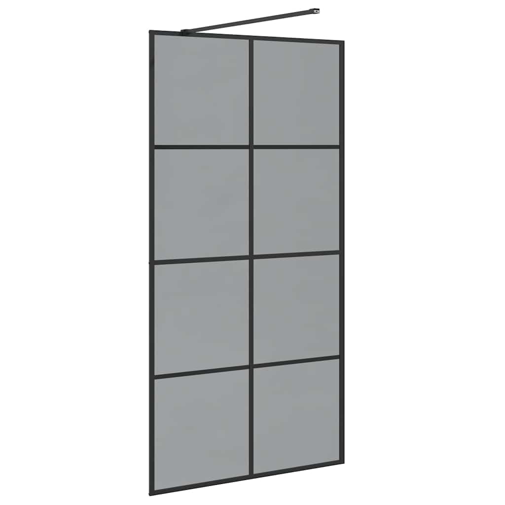 Parete Doccia Walk-in Nero 100 x 195 cm vetro temperato - homemem39
