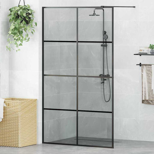 Parete Doccia Walk-in Nero 115 x 195 cm vetro temperato - homemem39