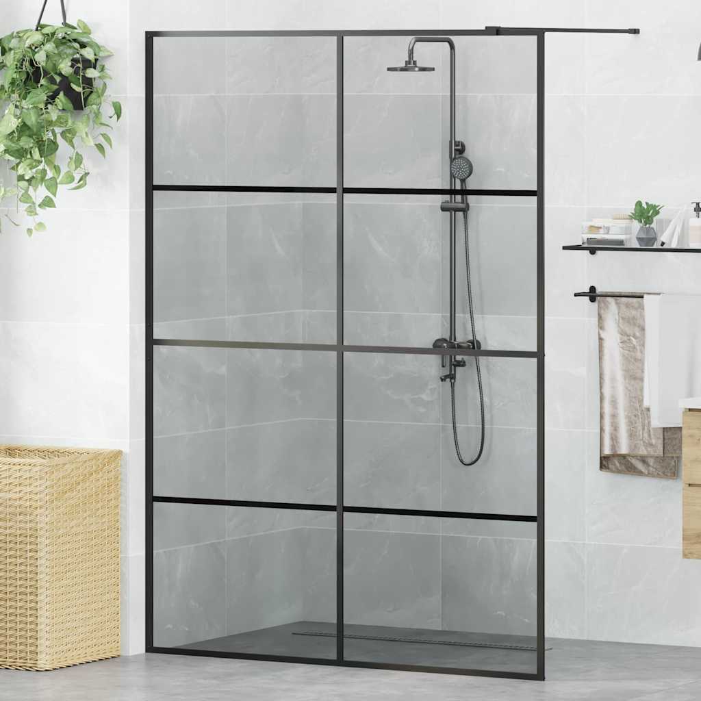 Parete Doccia Walk-in Nero 140 x 195 cm vetro temperato - homemem39