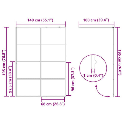 Parete Doccia Walk-in Nero 140 x 195 cm vetro temperato - homemem39