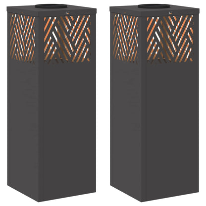 Faro LED solare per sentieri 2 pcs Nero