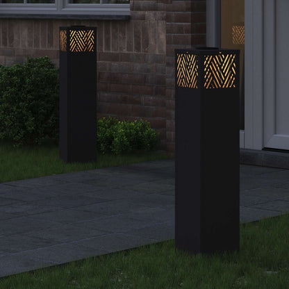 Faro LED solare per sentieri 2 pcs Nero