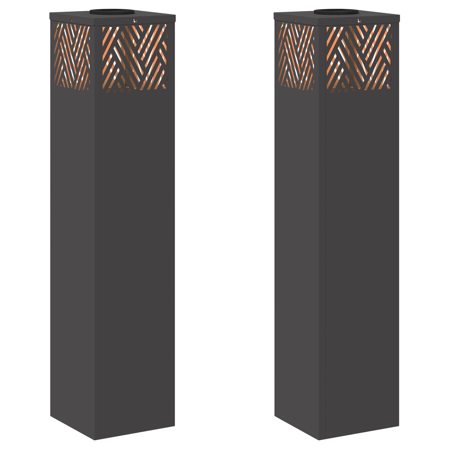 Faro LED solare per sentieri 2 pcs Nero