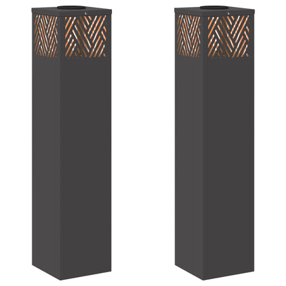 Faro LED solare per sentieri 2 pcs Nero