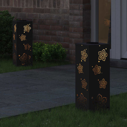 Faro LED solare per sentieri 2 pcs Nero