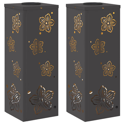 Faro LED solare per sentieri 2 pcs Nero