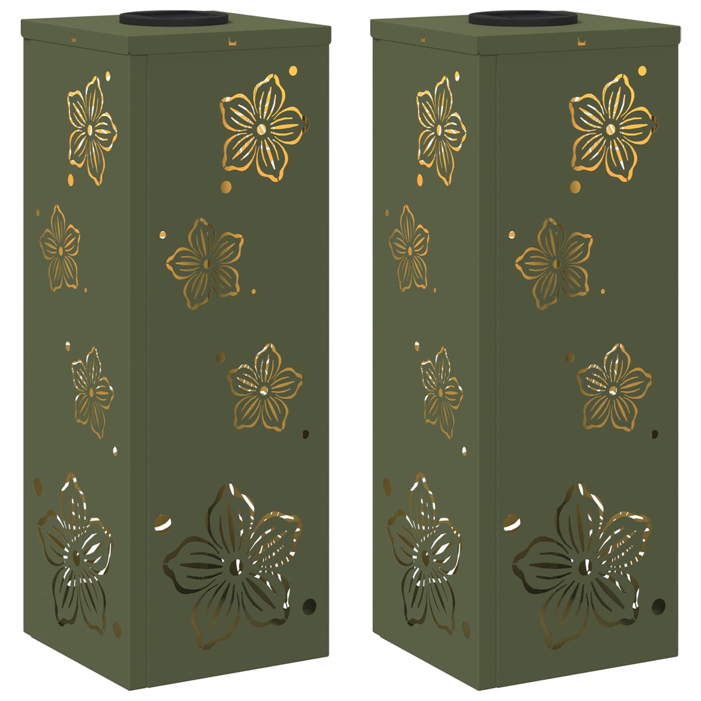 Faro LED solare per sentieri 2 pcs Verde oliva