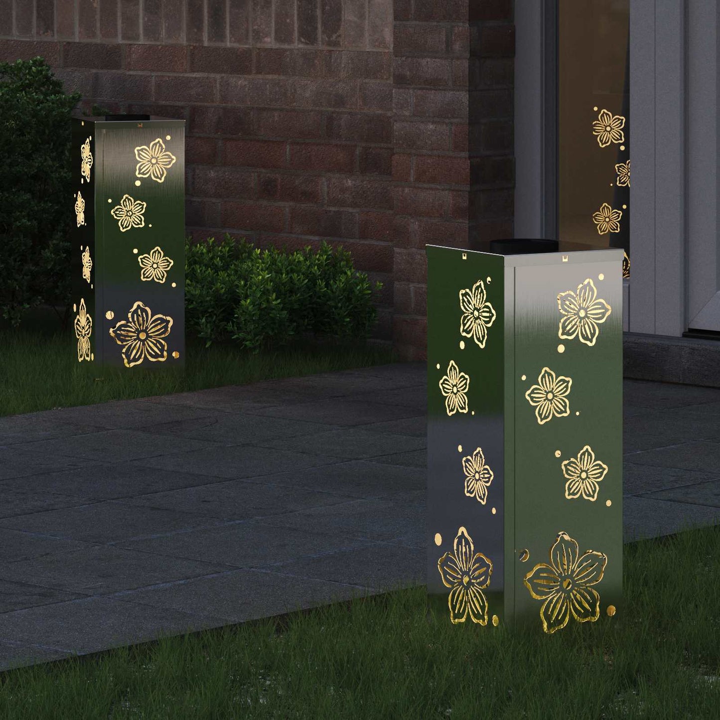 Faro LED solare per sentieri 2 pcs Acciaio inossidabile